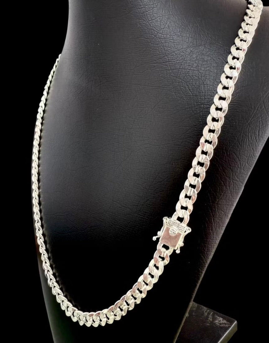 Corrente Escama De Peixe 70 cm 9MM prata 925 mista