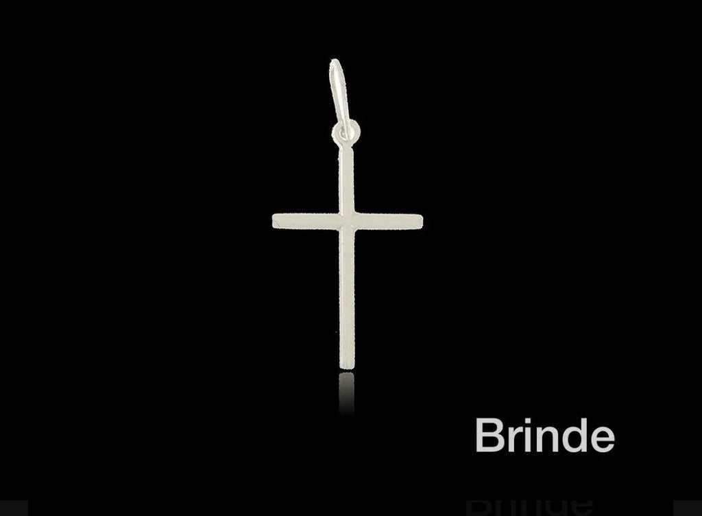 Cordão De Prata Masculina 925 70cm Fina Pingente Crucifixo